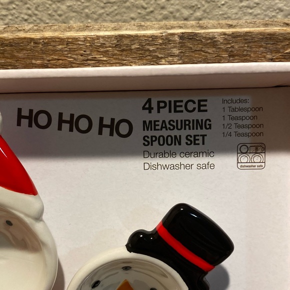 Christmas Measuring Spoons, 4 Piece Ceramic Measuring Spoon Set Kitchen Ho Ho Ho - Picture 7 of 10